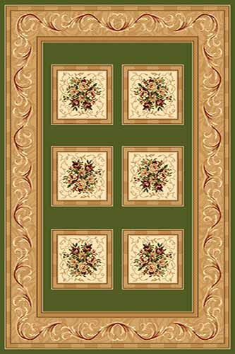 Ковёр OLIMPOS 5 Зеленый Коллекция российских ковров «Олимпос» - это разнообразный дизайн и формы.  Высота ворса 11 мм. Количество ворсовых точек на кв.м.: 281600. Состав Хитсэт 100%. Вес м2: 2200 г.  Цена за м2: