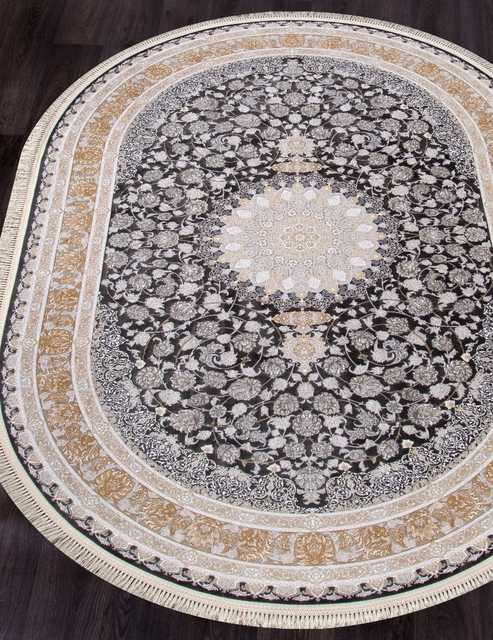 Иранский ковер FARSI-1200-G142-DARK-GRAY-OVAL Персидские ковры FARSI 1200 Цена указана за кв. метр