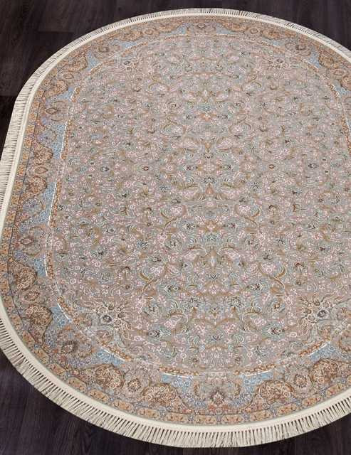 Иранский ковер FARSI-1200-G205-LIGHT-CREAM-OVAL Персидские ковры FARSI 1200 Цена указана за кв. метр