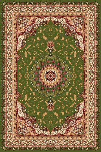 Ковёр IZMIR 16 Зеленый Классический ковёр  в восточном стиле, наиболее популярный дизайн на сегодняшний день. Ковер Российский Измир.Высота ворса 12 мм.Состав Хитсэт 100%.Вес м2: 2500 г. Цена за м2: